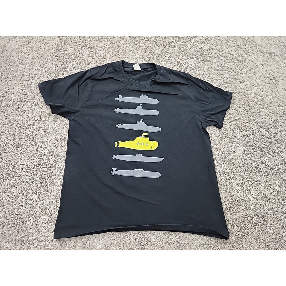 Know Your Submarines T Shirt Mens XL Yellow Submarine 100% Cotton